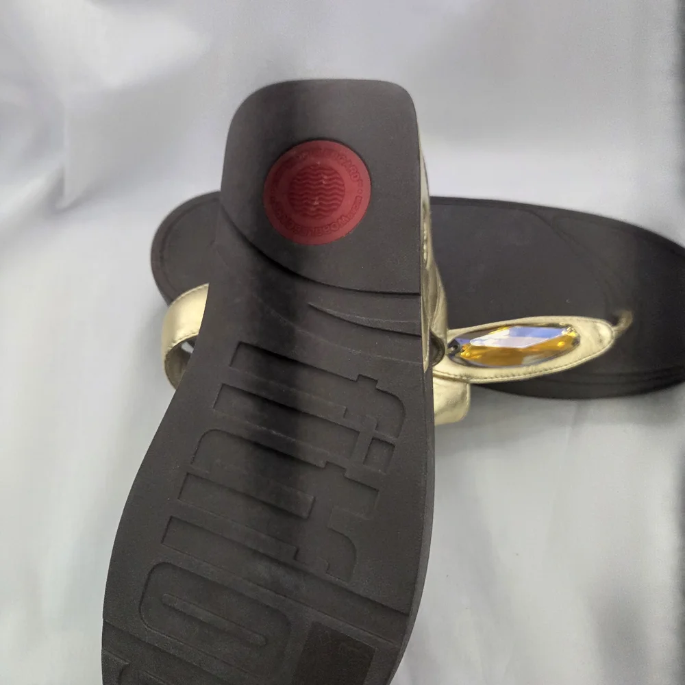 Fitflop Gold and‎ Black Sandals